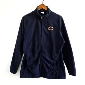 NFL Team Apparel Woman's Navy Blue Chicago Bears Fleece Full Zip Jacket Sz Large